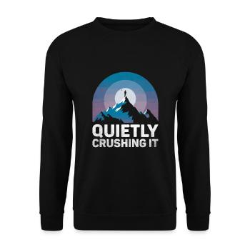 Quietly Crushing It Sayings For Introverts - Unisex Sweatshirt - black - Front - Alina (178cm) & Michal (187cm)
