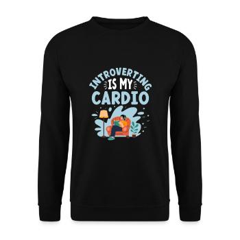 L’introvertissement est mon dicton cardio pour les introvertis - Sweat-shirt Unisexe - noir - Devant - Alina (178cm) & Michal (187cm)