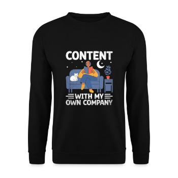Content With My Own Company Sayings For Introverts - Unisex Sweatshirt - black - Front - Alina (178cm) & Michal (187cm)