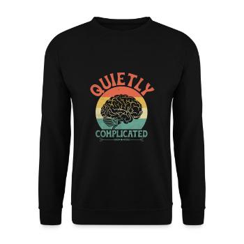 Quietly Complicated Sayings For Introverts - Unisex Sweatshirt - black - Front - Alina (178cm) & Michal (187cm)