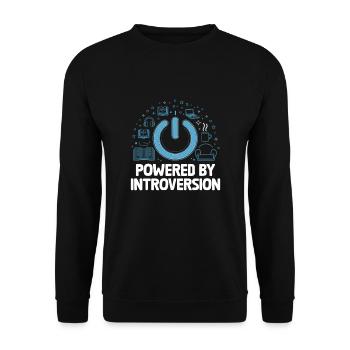 Propulsé par des dictons d’introversion pour les introvertis - Sweat-shirt Unisexe - noir - Devant - Alina (178cm) & Michal (187cm)
