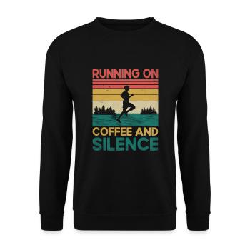 Courir sur le café et le silence Dictons pour - Sweat-shirt Unisexe - noir - Devant - Alina (178cm) & Michal (187cm)
