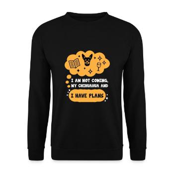 Introvert Chihuahua Sayings For Introverts - Unisex Sweatshirt - black - Front - Alina (178cm) & Michal (187cm)