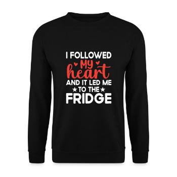 I Followed My Heart And It Led Me To The Fridge - Unisex Sweatshirt - black - Front - Alina (178cm) & Michal (187cm)