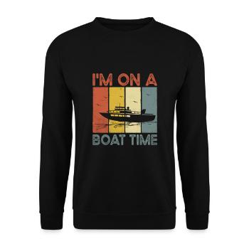 Ich bin auf einem Boot Zeit Paddelboot - Unisex Pullover - Schwarz - Vorne - Alina (178cm) & Michal (187cm)