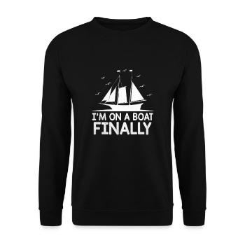 I'm On A Boat Paddle Boat - Unisex Sweatshirt - black - Front - Alina (178cm) & Michal (187cm)