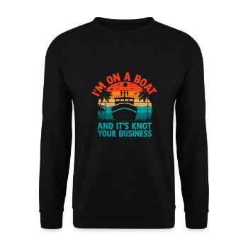 Je suis sur un bateau et c’est Knot Your Business Paddle - Sweat-shirt Unisexe - noir - Devant - Alina (178cm) & Michal (187cm)