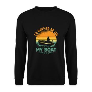 Je préfère être sur mon bateau Pédalo - Sweat-shirt Unisexe - noir - Devant - Alina (178cm) & Michal (187cm)