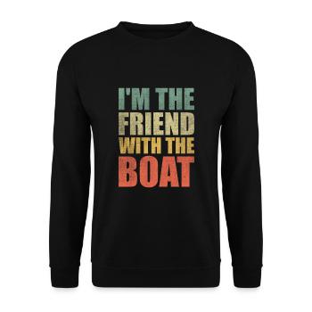 Je suis l’ami avec le bateau Pédalo - Sweat-shirt Unisexe - noir - Devant - Alina (178cm) & Michal (187cm)