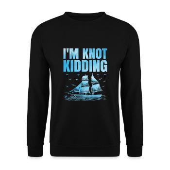 Ich mache Witze mit dem Paddelboot - Unisex Pullover - Schwarz - Vorne - Alina (178cm) & Michal (187cm)
