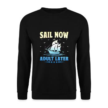 Segeln Sie jetzt Erwachsener Später Paddelboot - Unisex Pullover - Schwarz - Vorne - Alina (178cm) & Michal (187cm)