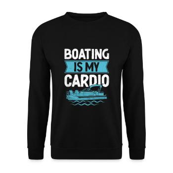 Bootfahren ist mein Cardio-Paddelboot - Unisex Pullover - Schwarz - Vorne - Alina (178cm) & Michal (187cm)