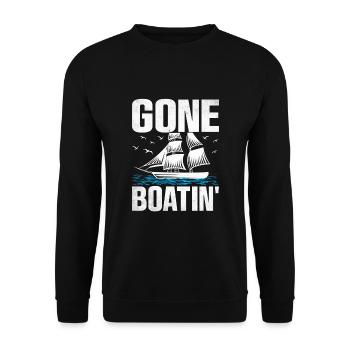 Gone Boatin' Paddelboot - Unisex Pullover - Schwarz - Vorne - Alina (178cm) & Michal (187cm)