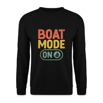 Bootsmodus auf dem Paddelboot - Unisex Pullover - Schwarz - Vorne - Alina (178cm) & Michal (187cm)