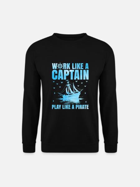 Travaillez comme un capitaine Jouez comme un pirate Pédalo - Sweat-shirt Unisexe - noir
