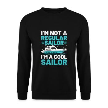 Je ne suis pas un marin ordinaire Je suis un marin cool Paddle - Sweat-shirt Unisexe - noir - Devant - Alina (178cm) & Michal (187cm)