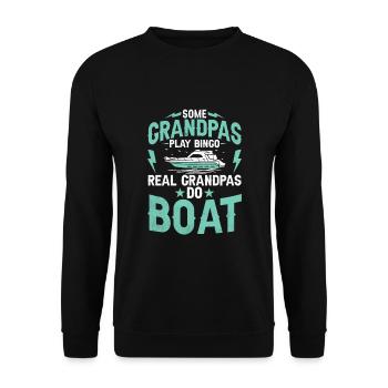 Einige Opas spielen Bingo Echte Opas fahren Boot - Unisex Pullover - Schwarz - Vorne - Alina (178cm) & Michal (187cm)