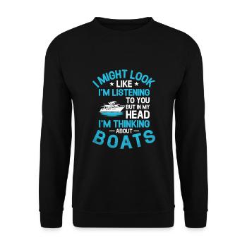 J’ai peut-être l’air de t’écouter, mais dans mon - Sweat-shirt Unisexe - noir - Devant - Alina (178cm) & Michal (187cm)