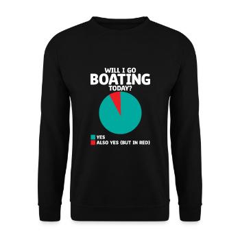 Werde ich heute Boot fahren Tretboot - Unisex Pullover - Schwarz - Vorne - Alina (178cm) & Michal (187cm)