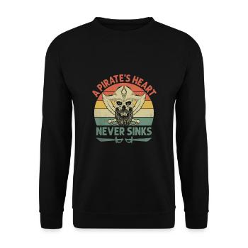 A Pirate's Heart Never Sinks Pirate Youth Design - Unisex Sweatshirt - black - Front - Alina (178cm) & Michal (187cm)