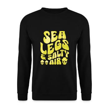 Seebeine & salzige Luft Piraten Jugend Design - Unisex Pullover - Schwarz - Vorne - Alina (178cm) & Michal (187cm)