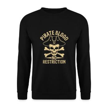 Pirate Blood No Restriction Pirate Youth Design - Unisex Sweatshirt - black - Front - Alina (178cm) & Michal (187cm)