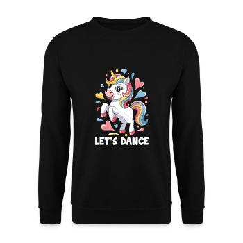 Ein Einhorn Tanzt Let's Dance Tanz Tänzer - Unisex Pullover - Schwarz - Vorne - Alina (178cm) & Michal (187cm)