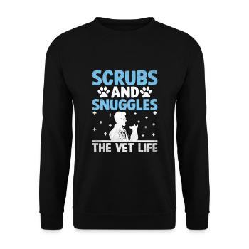 Scrubs And Snuggles The Vet Life Verterinarian - Unisex Sweatshirt - black - Front - Alina (178cm) & Michal (187cm)