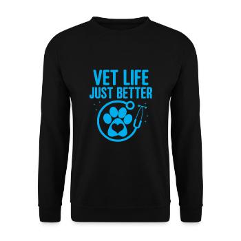 Tierarzt Leben einfach besser Vielseitiger Tierliebhaber - Unisex Pullover - Schwarz - Vorne - Alina (178cm) & Michal (187cm)
