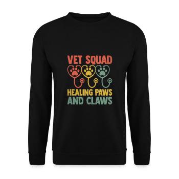 Vet Squad Healing Paws And Claws Verterinarian - Unisex Sweatshirt - black - Front - Alina (178cm) & Michal (187cm)