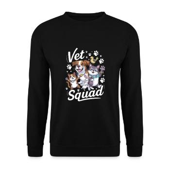 Vet Squad Verterinarian Animal Lover - Unisex Sweatshirt - black - Front - Alina (178cm) & Michal (187cm)