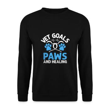Tierarztziele Pfoten und Heilung von verterinärem Tier - Unisex Pullover - Schwarz - Vorne - Alina (178cm) & Michal (187cm)