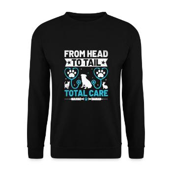 Von Kopf bis Schwanz Total Care Vielseitiges Tier - Unisex Pullover - Schwarz - Vorne - Alina (178cm) & Michal (187cm)