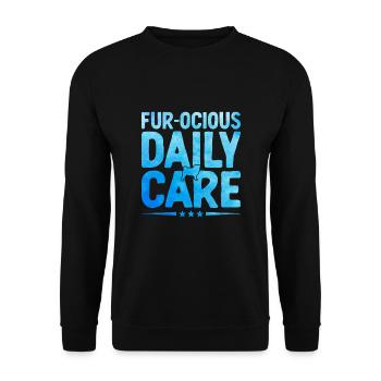 Fur Ocious Care Daily Verterinarian Animal Lover - Unisex Sweatshirt - black - Front - Alina (178cm) & Michal (187cm)
