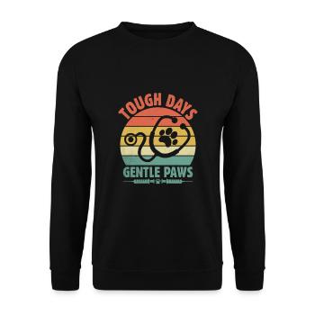 Tough Days Gentle Paws Verterinarian Animal Lover - Unisex Sweatshirt - black - Front - Alina (178cm) & Michal (187cm)