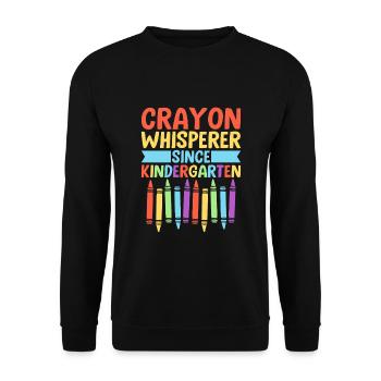 Crayon Whisperer Since Kindergarten School Teacher - Unisex Sweatshirt - black - Front - Alina (178cm) & Michal (187cm)
