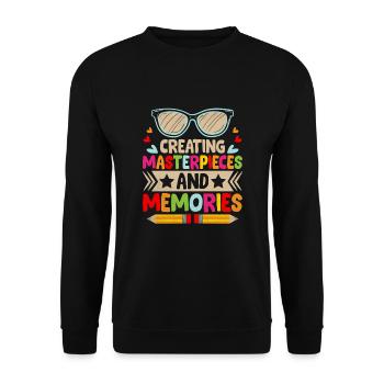Creating Masterpieces And Memories School Teacher - Unisex Sweatshirt - black - Front - Alina (178cm) & Michal (187cm)