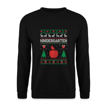 Xmas Kindergarten School Teacher Students - Unisex Sweatshirt - black - Front - Alina (178cm) & Michal (187cm)