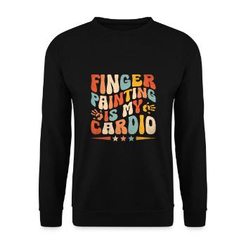 Finger Painting Is My Cardio School Teacher - Unisex Sweatshirt - black - Front - Alina (178cm) & Michal (187cm)