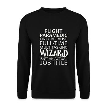 Flight Paramedic Wizard Luftrettung - Unisex Pullover - Schwarz - Vorne - Alina (178cm) & Michal (187cm)
