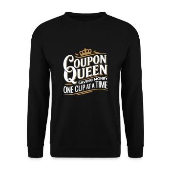 Coupon Queen Sparen Sie Geld Clip für Clip - Unisex Pullover - Schwarz - Vorne - Alina (178cm) & Michal (187cm)
