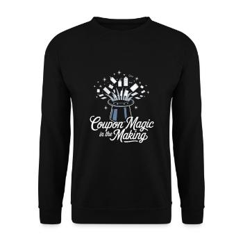 Coupon Magie Dans La Fabrication Couponer Shopper Économisez - Sweat-shirt Unisexe - noir - Devant - Alina (178cm) & Michal (187cm)