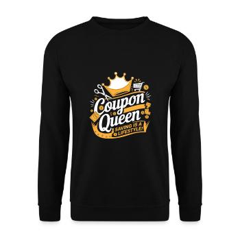 Coupon Queen Saving ist ein Lifestyle-Couponer-Shop - Unisex Pullover - Schwarz - Vorne - Alina (178cm) & Michal (187cm)