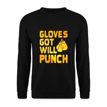 Got Gloves Will Punch Boxer Sports Musculation Gym - Sweat-shirt Unisexe - noir - Devant - Alina (178cm) & Michal (187cm)