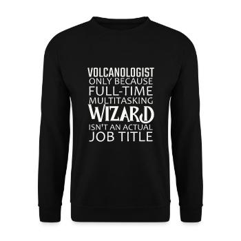Volcanologist Wizard Volcanology - Unisex Sweatshirt - black - Front - Alina (178cm) & Michal (187cm)