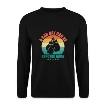 Ein schlechter Tag kann weggeboxt werden Boxer Sportler - Unisex Pullover - Schwarz - Vorne - Alina (178cm) & Michal (187cm)