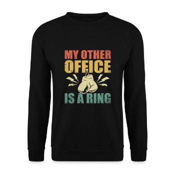 Mon autre bureau est un athlète de gymnastique de sport de ring - Sweat-shirt Unisexe - noir - Devant - Alina (178cm) & Michal (187cm)