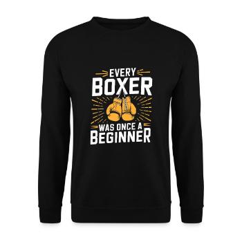 Chaque boxeur était autrefois un boxeur débutant Sports - Sweat-shirt Unisexe - noir - Devant - Alina (178cm) & Michal (187cm)