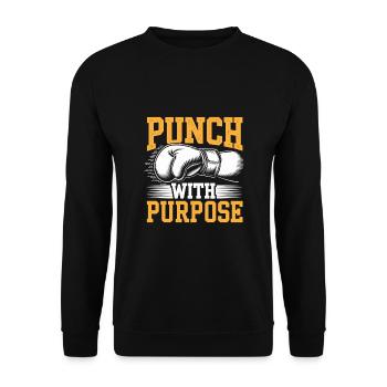 Punch avec but Boxer Sports Gym de musculation - Sweat-shirt Unisexe - noir - Devant - Alina (178cm) & Michal (187cm)