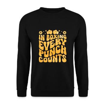 Im Boxen zählt jeder Schlag Boxer Sportler - Unisex Pullover - Schwarz - Vorne - Alina (178cm) & Michal (187cm)